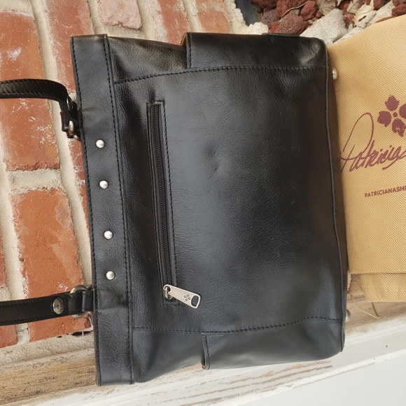 Patricia Nash Womens Arden Black All Leather Shoulder Tote Bag Feminine Designer - Picture 5 of 17
